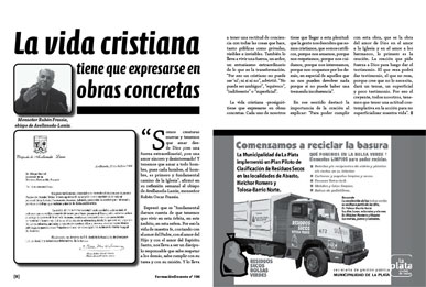 La vida cristiana tiene que expresarse en obras concretas. 