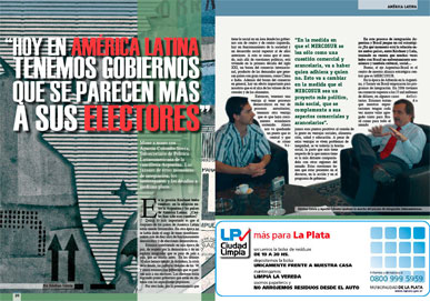 � Entrevista a Agust�n Colombo Sierra; Hoy en Am�rica Latina tenemos gobiernos que se parecen mas a sus electores. Por Esteban Concia.