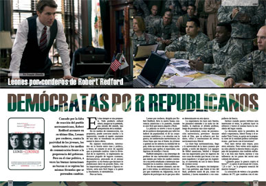 Leones por corderos de Robert Redford; Dem�cratas por republicanos. Por Joaqu�n Almeida.